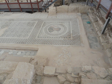 Kourion, Eustolios house, Mosaic with picture of Ktisis House, Mosaic
Date: CE_0001c-CE_0365c
Category: Byzantium
Institution:
Place of discovery: Kourion
Collection: Livius