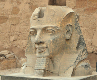 Luxor, Temple, First pylon, Head of Ramesses II King, Portrait, Sculpture
Date: BCE_1250c
Category: Egypt
Institution:
Place of discovery: Thebes
Collection: Livius