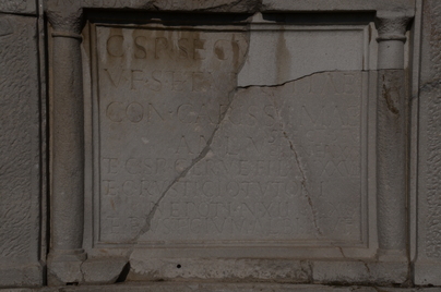 Sempeter, Mausoleum of Secundinus, Inscription Inscription (Latin), Tomb
Date: CE_0050c-CE_0300c
Category: Roman Empire
Institution:
Place of discovery: Celeia
Collection: Livius