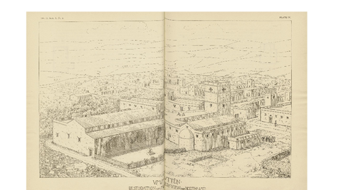 Umm il-Kutten, Reconstruction. View from NE After H. C. Butler 1909,