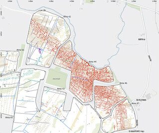 The layout of the Roman town near Great Staughton, Cambridgeshire