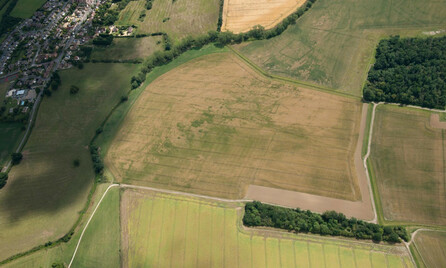 An aerial view of the Roman town near Great Staughton