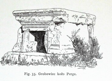 Perge, Tomb XIX century drawing by Georg Niemann in: Karol Lanckoroński, Miasta Pamfilii i Pizydii, Kraków 1890, p.55
