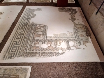 ''Lyrbe Library '' 7 Sages Mosaic - Antalya Archaeological Museum