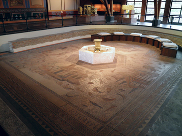 The Oceanus mosaic, 3rd century AD, Römerhalle, Bad Kreuznach