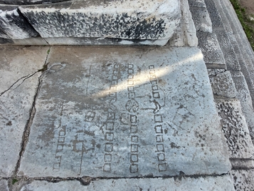 Etched XII Scripta gameboard. Apollo Temple Didyma