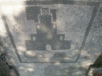 Claudian lighthouse Mosaic in statio 22 on the Square of the Corporations.