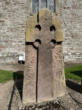 The Churchyard Cross This stone has elaborately carved Pictish symbols on one side and a battle scene on the other.