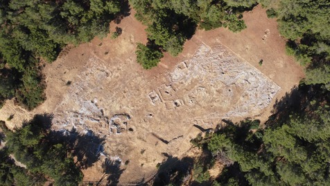 Karamattepe Aerial Photo The area of the nercopolis is visible on the surface