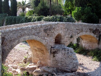 Pont Romà Roman Bridge (Pont Romà) in Pollença, Majorca, Spain