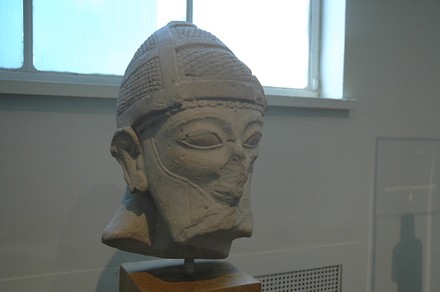 Cyprus, Head of a bearded man with a conical helmet