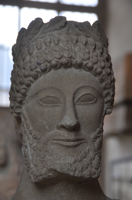 Idalion, Head of a bearded man with wreath of leaves
