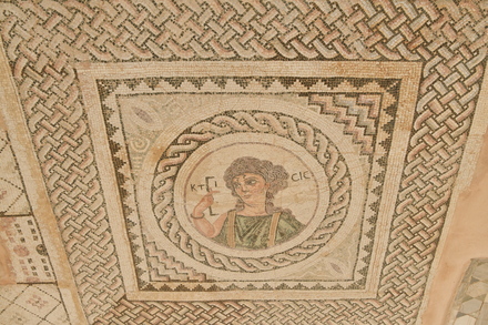 Kourion, Eustolios house, Mosaic with picture of Ktisis
