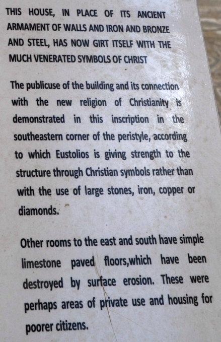 Kourion, Eustolios house, Greek Christian inscription