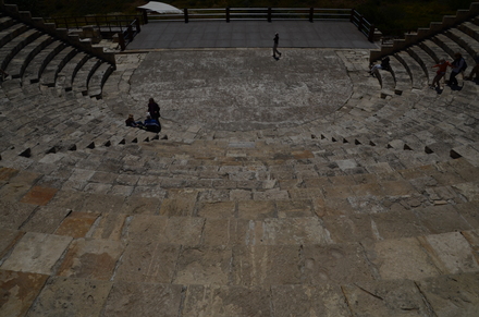 Kourion, Theater, Cavea with seats and scene
