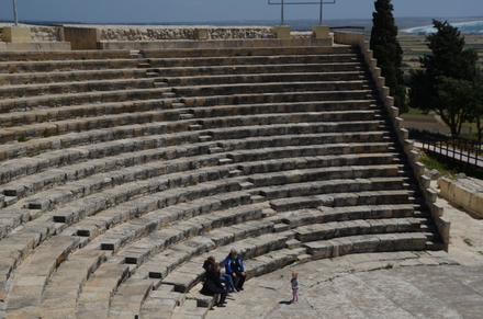 Kourion, Theater, Cavea with seats and scene