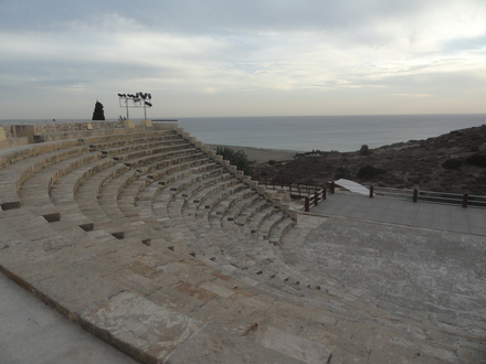 Kourion, Theater, Cavea with seats and scene