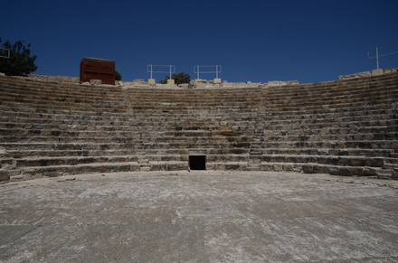 Kourion, Theater, Cavea with seats and scene