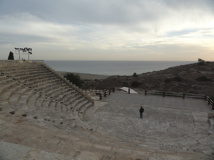 Kourion, Theater, Cavea with seats and scene