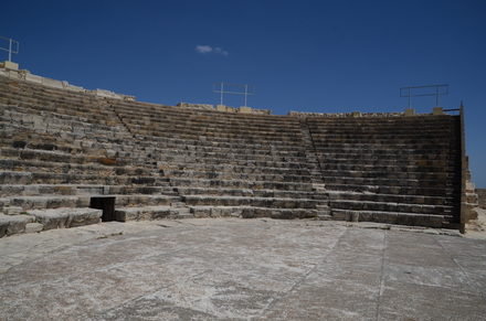 Kourion, Theater, Cavea with seats and scene