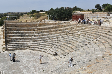 Kourion, Theater, Cavea with seats and scene