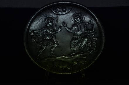 Lapithos, Silver dish representing Samuel and David