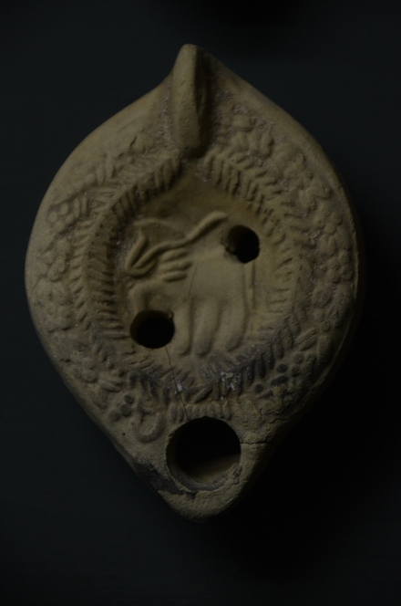 Terracotta lamp twinconical pegasus
