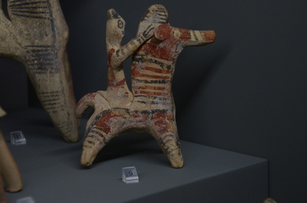 Cypro-Archaic statuette of a man on a horse