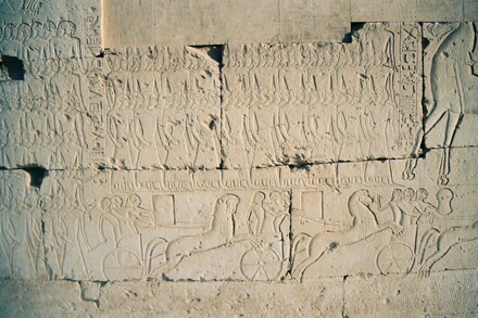 Abydos, Temple for Ramesses II, Relief of the Battle of Kadesh, Hittite chariots