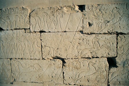 Abydos, Temple for Ramesses II, Relief of the Battle of Kadesh, Soldiers with POWs