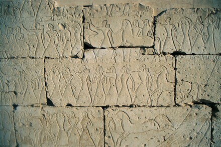 Abydos, Temple for Ramesses II, Relief of the Battle of Kadesh, Soldiers with POWs