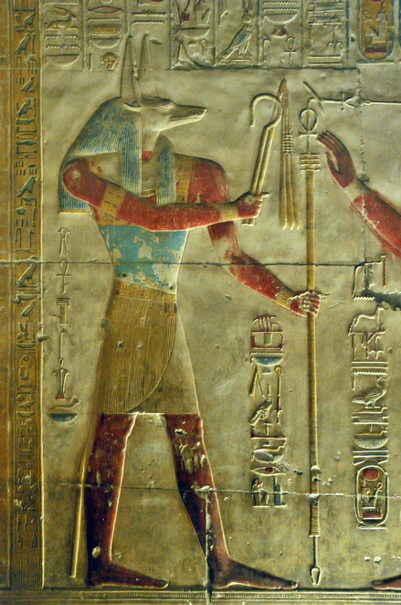 Abydos, Temple of Sety I, Relief with god Anubis