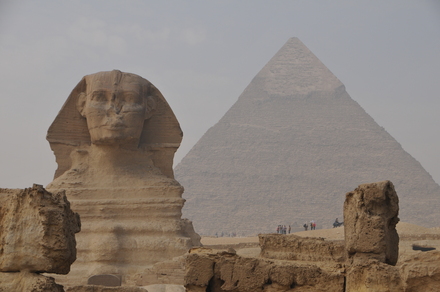 Giza, Sphinx and Pyramid of Khafre