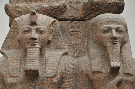 Memphis, Temple of Ptah, Statue of Ramesses II and the god Ptah