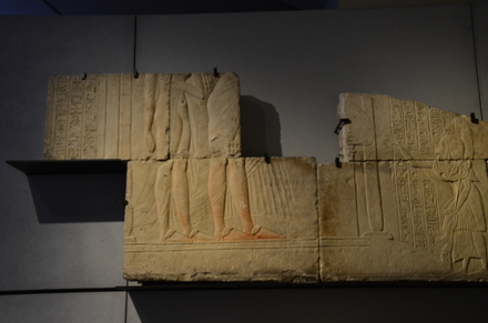 Saqqara, Tomb of Horemheb, Relief of Horemheb approaching king Tutanchamun