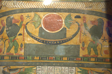 Deir el-Bahari, Bab el-Gasus cache, Sarcophagus of Djedmut, Baboons