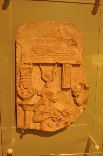 Relief of Isis and Horus (