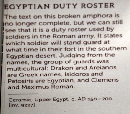 Amphora with a military duty roster, explanation