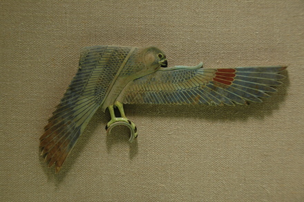 Faience inlay of a falcon