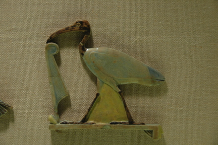 Faience inlay of an ibis