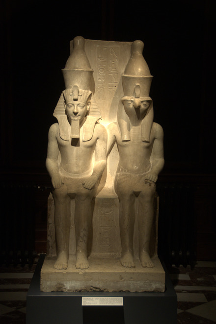 Statue of Horemheb and Horus