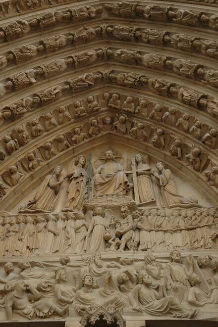 Paris, Portal of the Notre Dame, detail
