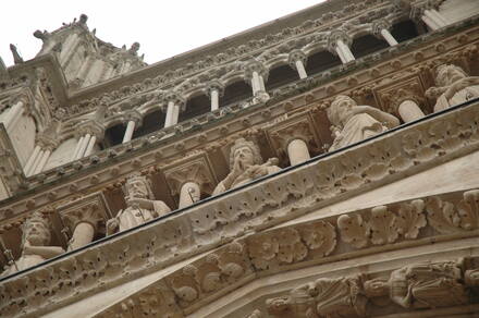 Paris, Portal of the Notre Dame, detail with kings