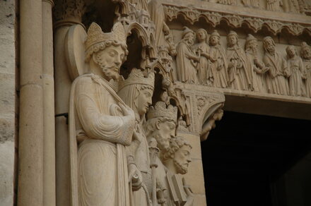 Paris, Portal of the Notre Dame, detail with kings