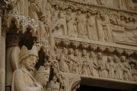 Paris, Portal of the Notre Dame, detail with kings and profets