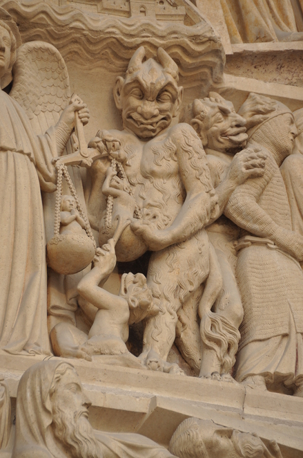 Paris, Portal of the Notre Dame with devil