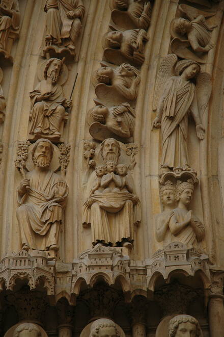 Paris, Portal of the Notre Dame with ste Nicholas