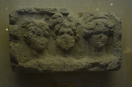 Reims, Slab with heads of Esus, Teutatis and Taranis