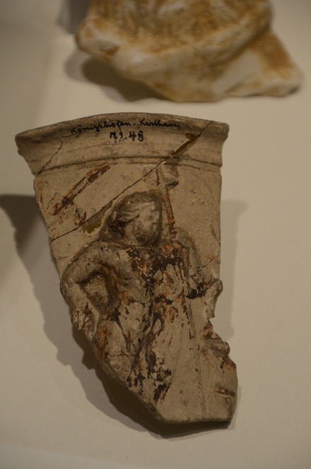 Strasbourg, Koenigshoffen, detail of a cup with Neptune