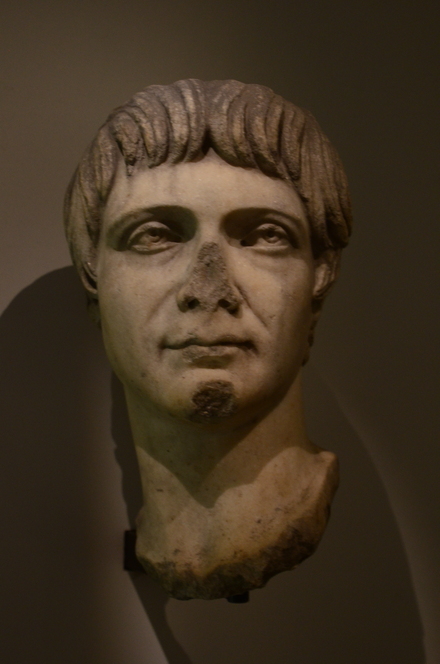 Strasbourg, Koenigshoffen, head of a Roman man